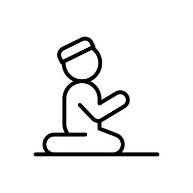 Muslim man praying icon. Simple line vector elements of islam icons for ui and ux, website or mobile application on white background