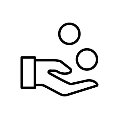 Charity hand coins Ramadan icon. Simple line vector elements of islam icons for ui and ux, website or mobile application on white background