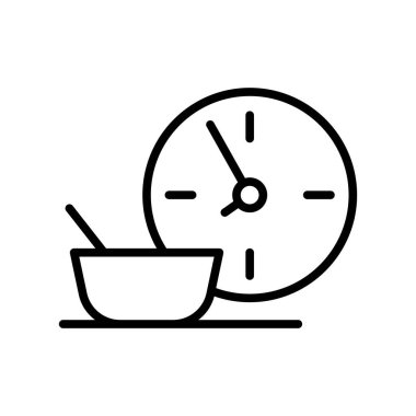 Fasting clock iftar Ramadan icon. Simple line vector elements of islam icons for ui and ux, website or mobile application on white background