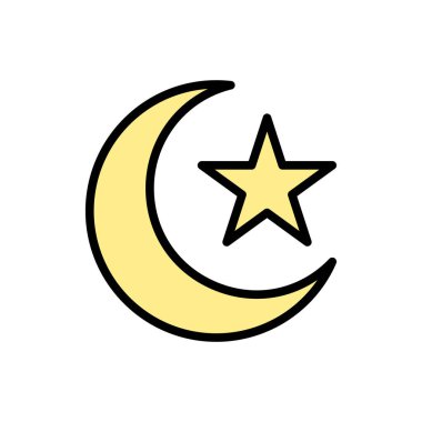 Moon star Ramadan icon. Simple outline color vector elements of islam icons for ui and ux, website or mobile application on white background