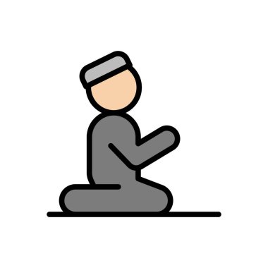 Muslim man praying icon. Simple outline color vector elements of islam icons for ui and ux, website or mobile application on white background