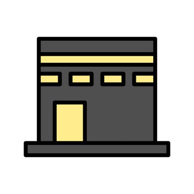 Kaaba Ramadan icon. Simple outline color vector elements of islam icons for ui and ux, website or mobile application on white background