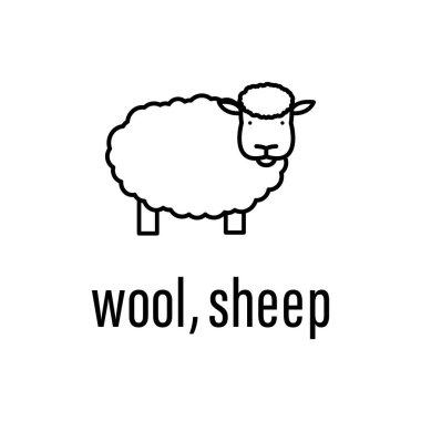wool, sheep icon. Element of raw material with description icon for mobile concept and web apps. Outline wool, sheep icon can be used for web and mobile on white background