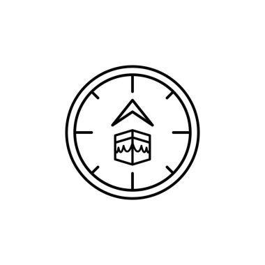 Qibla, compas, kaaba icon. Simple line, outline vector religion icons for ui and ux, website or mobile application on white background