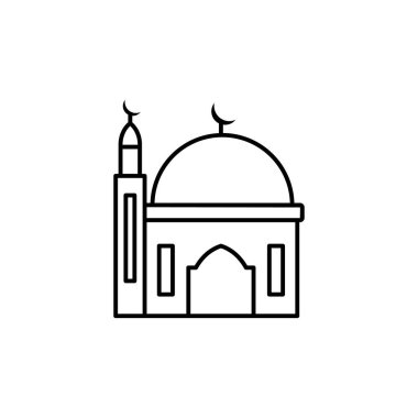 Small Mosque icon. Simple line, outline vector religion icons for ui and ux, website or mobile application on white background