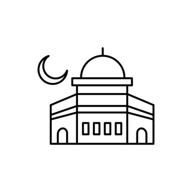 Mosque building icon. Simple line, outline vector religion icons for ui and ux, website or mobile application on white background