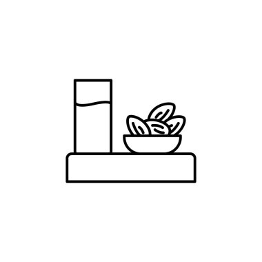 Ramadan Iftar, water, food icon. Simple line, outline vector religion icons for ui and ux, website or mobile application on white background