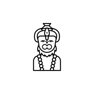 Hanuman, Hindu God icon. Simple line, outline vector religion icons for ui and ux, website or mobile application on white background