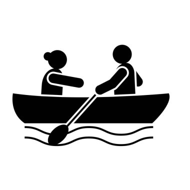 Boat, women, man icon. Element of man resort villa hotel activity icon. Premium quality graphic design icon. Signs and symbols collection icon for websites, web design on white background