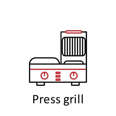 press grill icon. Element of restaurant professional equipment. Thin line icon for website design and development, app development. Premium icon on white background