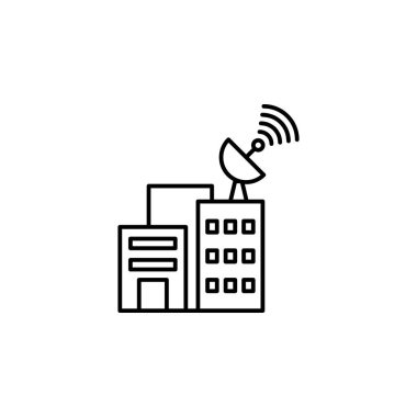 Satellite technology city icon. Element of satellite icon on white background