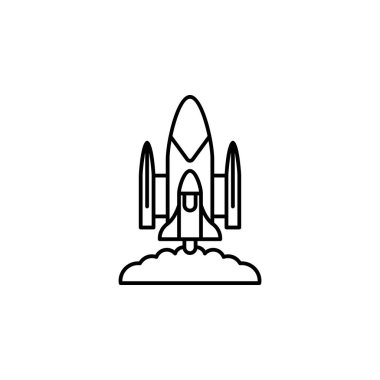 Satellite, rocket icon. Element of satellite thin line icon on white background