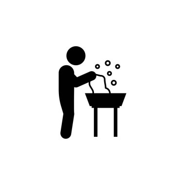 child, washing clothes icon. Element of glyph self independent child icon for mobile concept and web apps. Glyph child, washing clothes icon can be used for web and mobile on white background