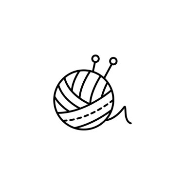 Yarn ball, knitting needle icon. Simple line, outline vector elements of tailor for ui and ux, website or mobile application on white background