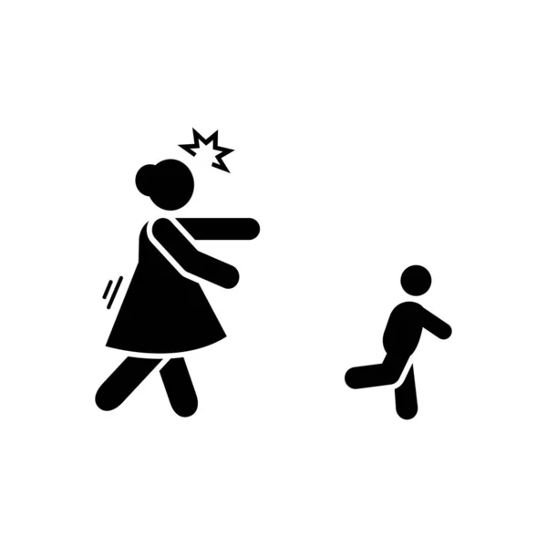 Mother, angry, chasing, kid, naughty icon. Element of parent icon. Premium quality graphic design icon. Signs and symbols collection icon for websites, web design on white background