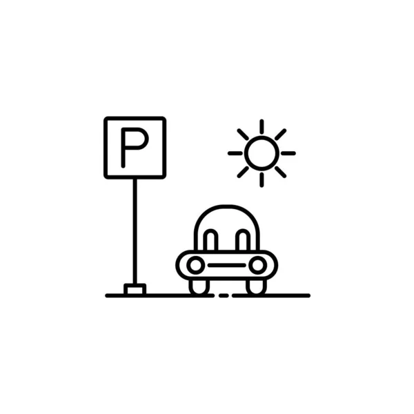 parking, car, transport icon. Element of landscape for mobile concept and web apps illustration. Thin line icon for website design and development, app development. Premium icon on white background