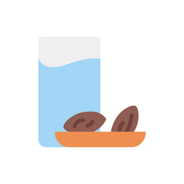 Fasting Water Iftar Dates Icon Simple Color Vector Elements Islam ベクターグラフィックス