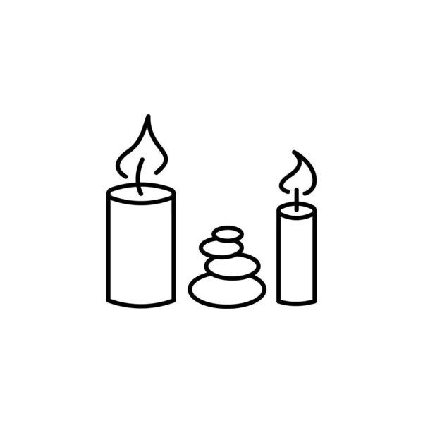 Candle Buddhist Stones Icon Simple Line Outline Vector Religion Icons ストックベクター