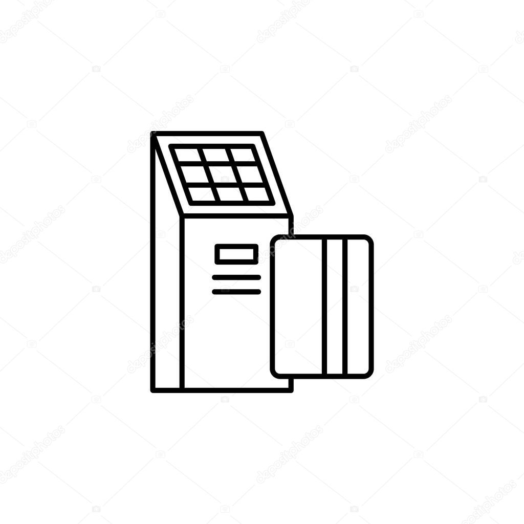 Atm icon. Element of public services thin line icon on white background