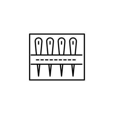 Needle, cloth icon. Simple line, outline vector elements of tailor for ui and ux, website or mobile application on white background