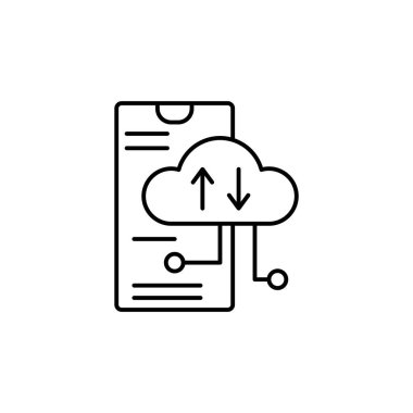 Smartphone cloud service icon. Simple line, outline vector of phone application icons for ui and ux, website or mobile application on white background