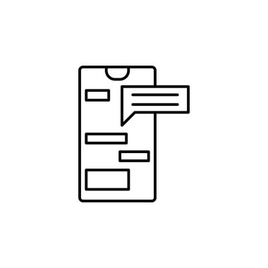 Smartphone chat message icon. Simple line, outline vector of phone application icons for ui and ux, website or mobile application on white background