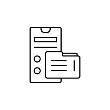 Smartphone file folder icon. Simple line, outline vector of phone application icons for ui and ux, website or mobile application on white background