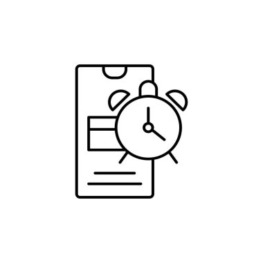 Smartphone alarm icon. Simple line, outline vector of phone application icons for ui and ux, website or mobile application on white background