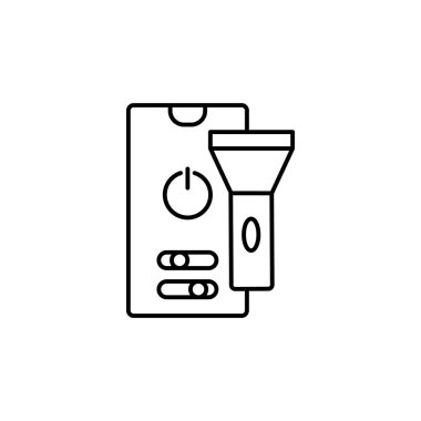 Smartphone light icon. Simple line, outline vector of phone application icons for ui and ux, website or mobile application on white background