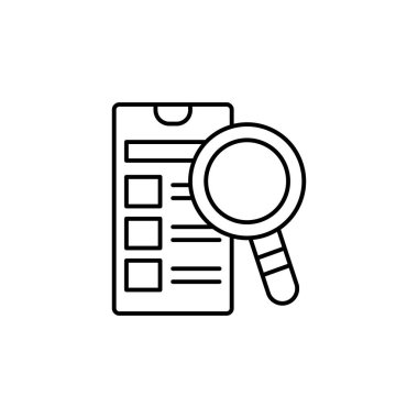 Smartphone magnifier icon. Simple line, outline vector of phone application icons for ui and ux, website or mobile application on white background