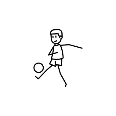 soccer player with ball icon. Element of soccer player icon for mobile concept and web apps. Thin line soccer player with ball icon can be used for web and mobile on white background