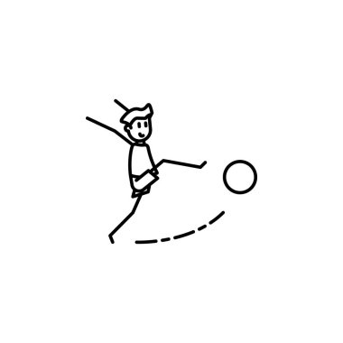 the kicker strikes ball icon. Element of soccer player icon for mobile concept and web apps. Thin line the kicker strikes ball icon can be used for web and mobile on white background