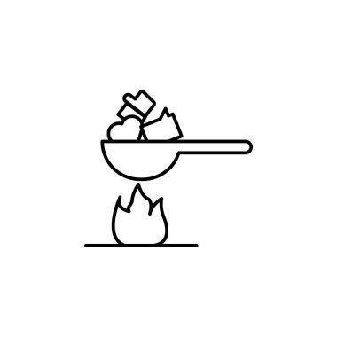 yemek ikonu vektörü. İnce çizgi işareti. izole edilmiş sınır sembolü çizimi