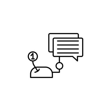 chat bubble line icon, concept illustration, outline symbol, vector sign, linear blue.