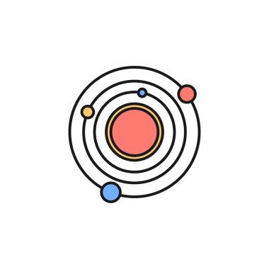 solar system icon. Element of space outline color icon. Thin line icon for website design and development, app development. Premium icon on white background