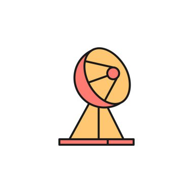 satellite dish icon. Element of space outline color icon. Thin line icon for website design and development, app development. Premium icon on white background