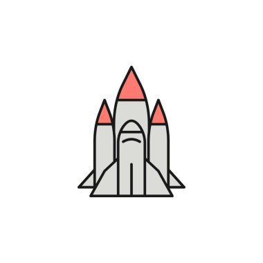 rocket icon. Element of space outline color icon. Thin line icon for website design and development, app development. Premium icon on white background