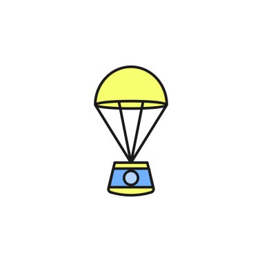 parachute shuttle icon. Element of space outline color icon. Thin line icon for website design and development, app development. Premium icon on white background