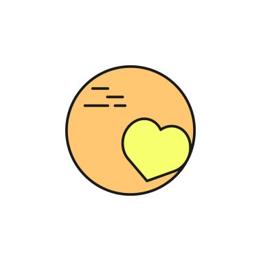 planet and heart icon. Element of space outline color icon. Thin line icon for website design and development, app development. Premium icon on white background