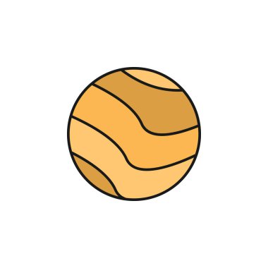 yellow planet icon. Element of space outline color icon. Thin line icon for website design and development, app development. Premium icon on white background