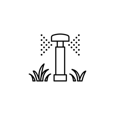 lawn watering icon. Element of drip watering icon for mobile concept and web apps. Thin line lawn watering icon can be used for web and mobile on white background