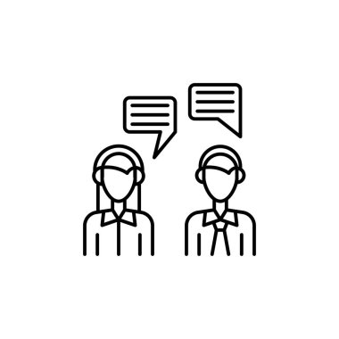 Dispatcher, speech, call center icon. Simple line, outline vector elements of teamwork for ui and ux, website or mobile application on white background