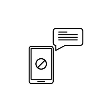 Phone, message, problem icon. Element of telecommunication icon for mobile concept and web apps. Thin line Phone, message, problem icon can be used for web and mobile on gray background