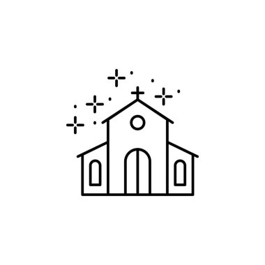 Building, church icon. Simple line, outline vector of Thanksgiving day icons for ui and ux, website or mobile application on white background