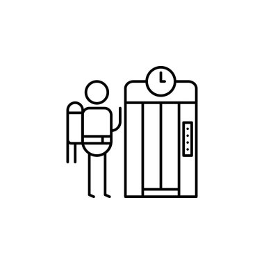 Elevator, Traveler icon. Element of people in travel line icon. Thin line icon for website design and development, app development. Premium icon on white background