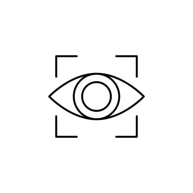 eye on focus icon. Element of video products outline icon for mobile concept and web apps. Thin line eye on focus icon can be used for web and mobile on white background