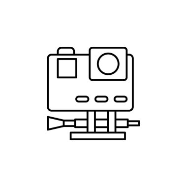 motion video camera icon. Element of video products outline icon for mobile concept and web apps. Thin line motion video camera icon can be used for web and mobile on white background