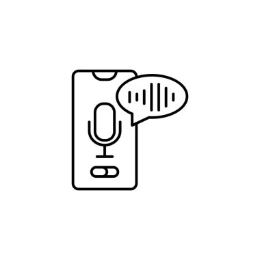 Smartphone, microphone, equalizer, message icon. Simple line, outline vector elements of voice assistant for ui and ux, website or mobile application on white background