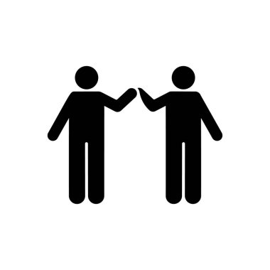 Two man volunteer help icon. Simple glyph pictogram vector of volunteer icons for ui and ux, website or mobile application on white background