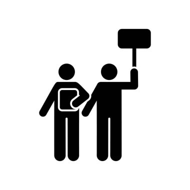 Demonstration protest people strike icon. Simple glyph pictogram vector of volunteer icons for ui and ux, website or mobile application on white background